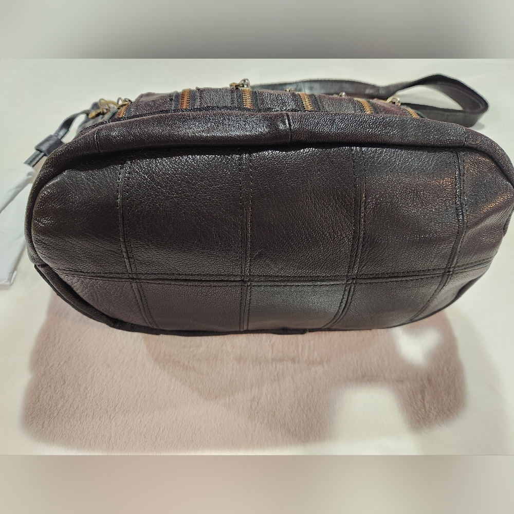 Amerileather Black Leather Shoulder Bag, NWT - Picture 9 of 12